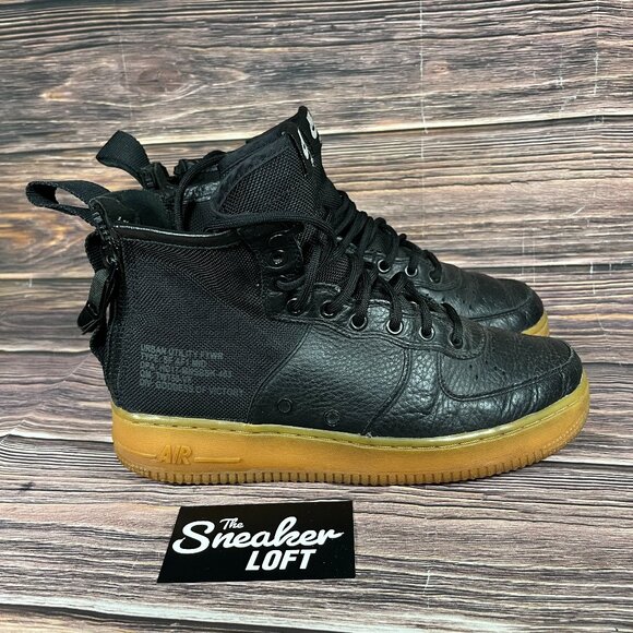 Nike SF Air Force 1 Mid Men's Black Gum Causal Shoes - Picture 1 of 8